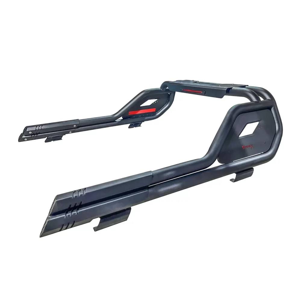 ROLL BAR BRONX F21 NEGRO PASAMANOS DOBLE TUBO Y STOP PARA F-150, SILVERADO, RAM, TUNDRA, AMAROK Y SIERRA