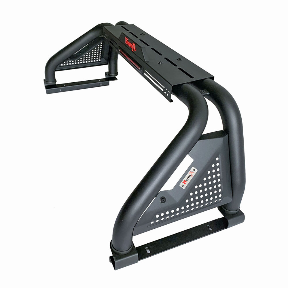 ROLL BAR BRONX BLACK CON STOP (CAMIONETAS MEDIANAS) PARA HILUX / NP300 / RANGER / TACOMA / COLORADO / S10 / L200 IMPORTADO